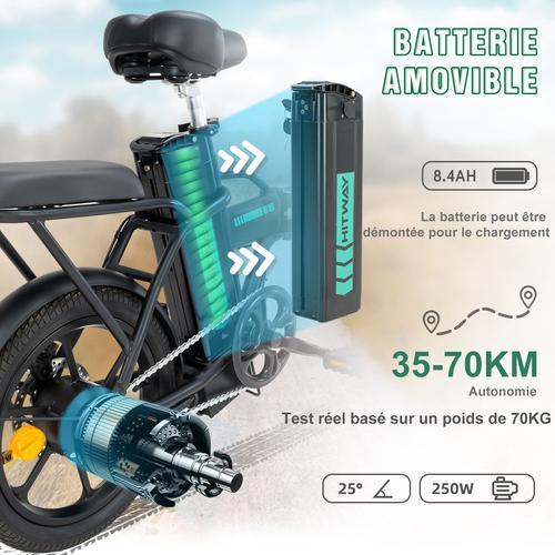 Vélo électrique pliant avec batterie amovible et 7-Vitesse Pedal-Assist  Ebike de changement de vitesse avec suspension & Pneumatiques 16 pouces  moteur de 350 W - Chine Vélo électrique, vélo