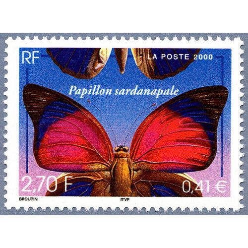 France 2000, Tres Beau Timbre Neuf** Luxe Yvert 3332, Série Nature De France N° 15 - Faune Et Flore, Papillon Sardanapale.