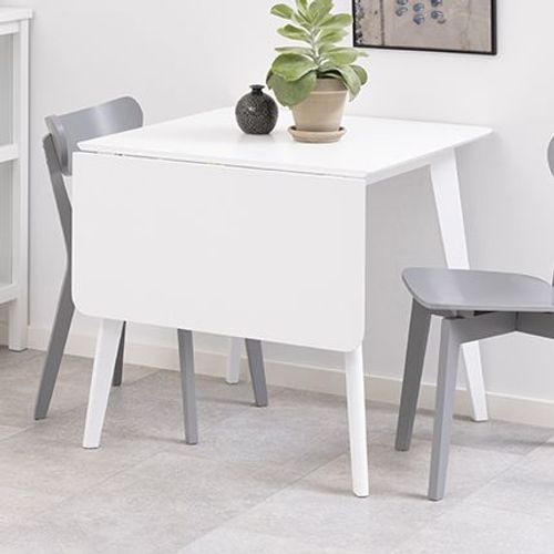Table À Manger Extensible 80-120 Cm Décor Blanc - Selda