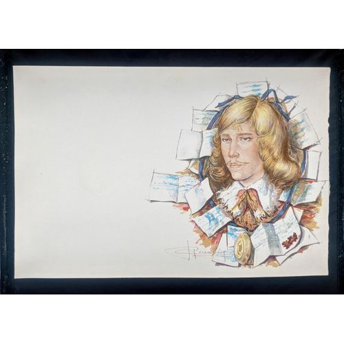 Lithographie Originale Cyrano De Bergerac Planche N° 7 R. Carrance Papier Japon