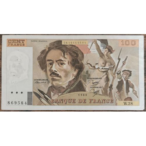 Billet 100 Francs Eugène Delacroix 1980 France W.28
