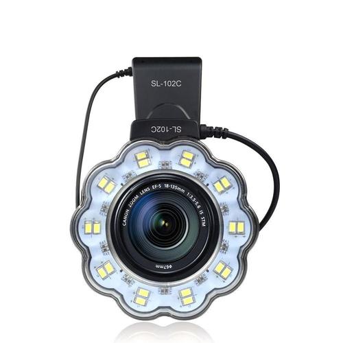 Flash annulaire vidéo Macro LED pour appareil photo reflex numérique Canon 650D 600D 60D 7D 550D 1100D T4i T3i T3 SL-102C