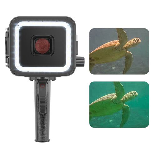 Lampe sous-marine LED lumière de plongée pour GoPro Hero 7 6 5 noir vidéo Flash lumières de remplissage boitier étanche déclencheur de filtre rouge