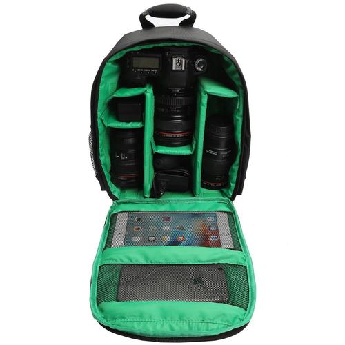 Résistant à l'eau Antichoc Voyage Carry Camera Bag Sac à Dos pour Canon pour Nikon DSLR Caméra Trépied Objectif Flash,Vert