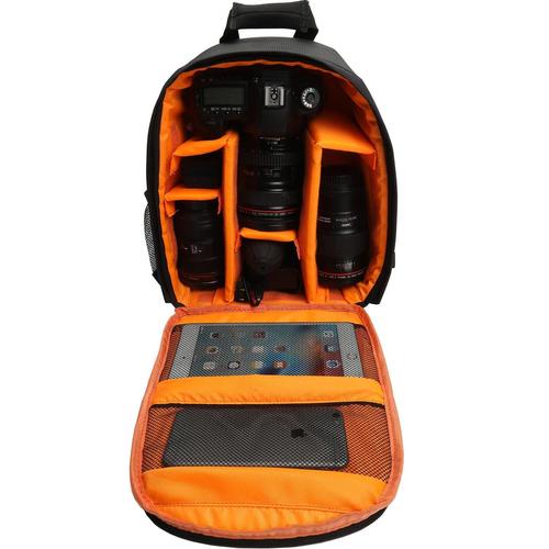 Résistant à l'eau Antichoc Voyage Carry Camera Bag Sac à Dos pour Canon pour Nikon DSLR Camera Trépied Objectif Flash,Orange