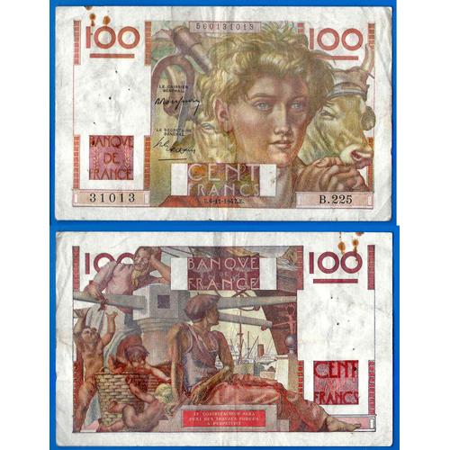 France 100 Francs 1947 Jeune Paysan Billet Frc Frs Frcs Europe