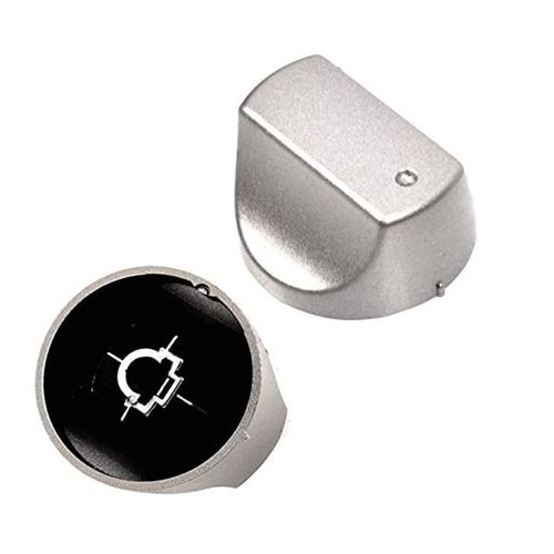 Lot de 2 boutons inox d'origine Four cuisinière (C00298879 VEDETTE WHIRLPOOL ARISTON HOTPOINT KITCHENAID INDESIT)