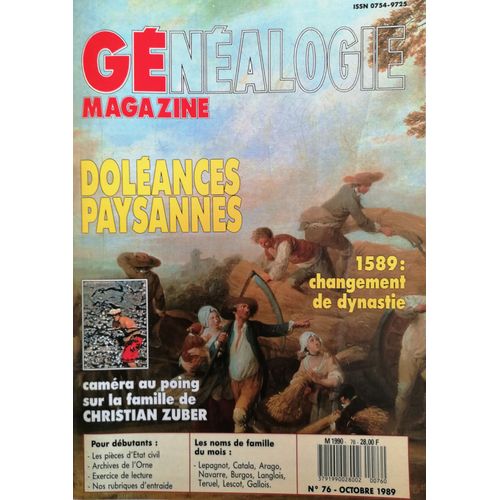 Généalogie Magazine N° 76 (Octobre 1989)