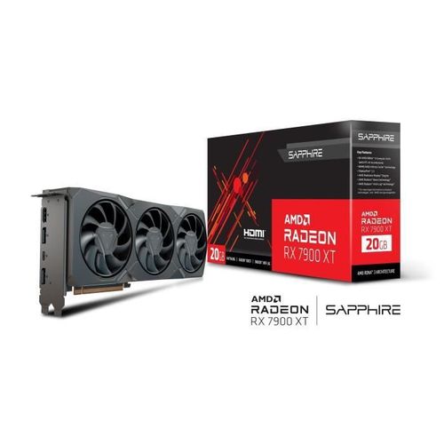 Sapphire AMD Radeon RX 7900 XT - Carte graphique - Radeon RX 7900 XT - 20 Go GDDR6 - PCIe 4.0 x16 - HDMI, 2 x DisplayPort, USB-C