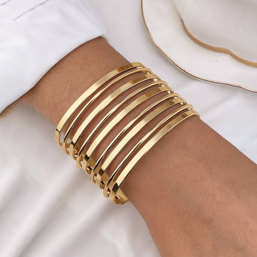 Manchette, Bracelet, Multirangées Acier Inoxydable Doré