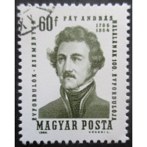 Hongrie N°1682 Ecrivain Andras Fay Oblitéré