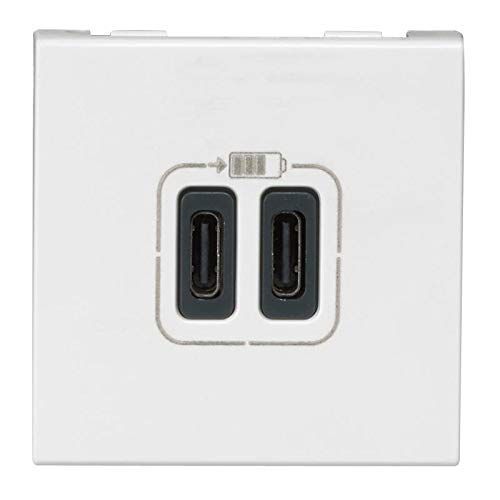 MOD CHARGEUR 2 USB TYPE C BLANC LEGRAND 077590