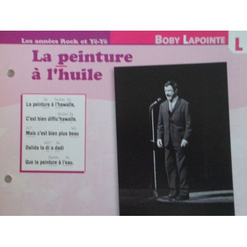 Fiche Chanson La Peinture À L'huile Boby Lapointe