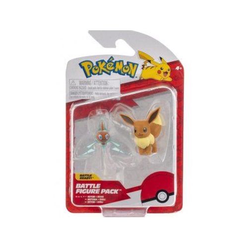 Coffret 2 Figurines Pokemon Évoli Et Motisma - Figurine De Combat Battle Figure - Set Jouet Garcon + 1 Carte Animaux