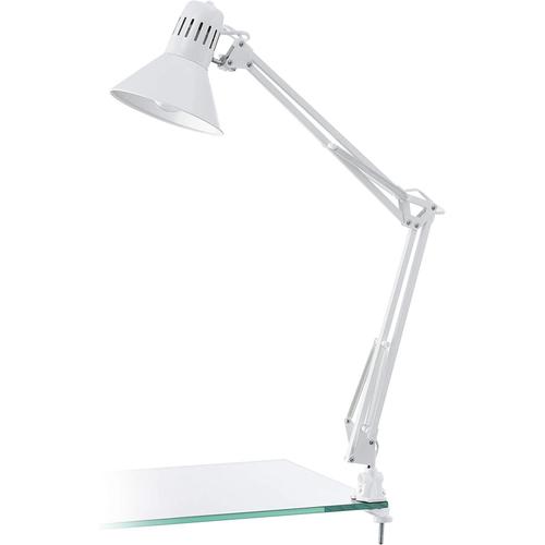 Eglo Firmo - Pince De Bureau Réglable Moderne À 1 Lumière Sur Lampe Blanc Brillant, E27