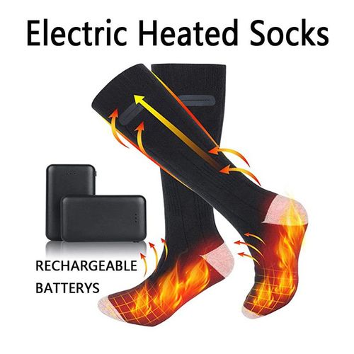 Chaussette Chauffante, 4000mah Chaussettes Chaudes Lavables À Batterie Rechargeable Pour Ski D'hiver, Le Camping, La Chasse, La Pêche, Le Snowboard