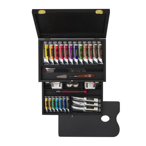 Peinture À L'huile - Coffret En Bois - Assortiment De Couleurs - Accessoires - Rembrandt