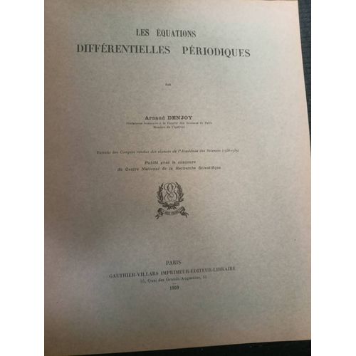 Les Équations Différentielles Périodiques
