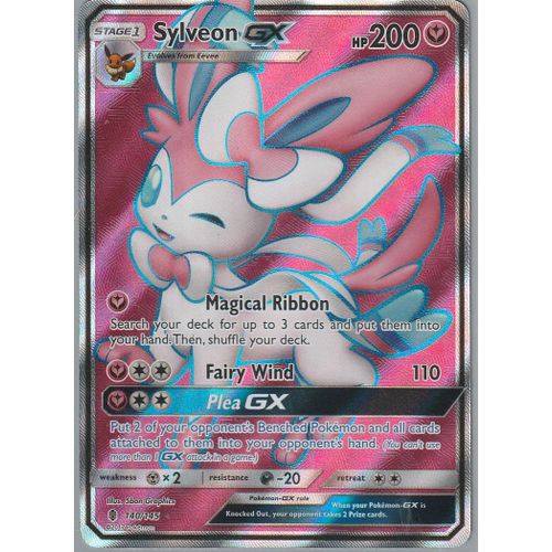 Carte Pokemon - Sylveon Gx (Nymphali Gx) - 140/145 - Ultra-Rare Full Art - Soleil Et Lune 2 Gardiens Ascendants - Version Anglaise -