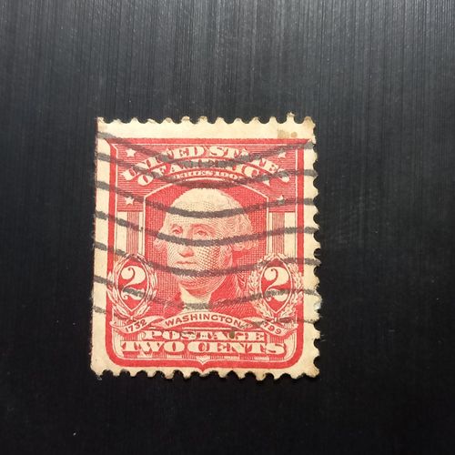 Timbre États-Unis-1908 Roulette George Washington 2c Oblitéré