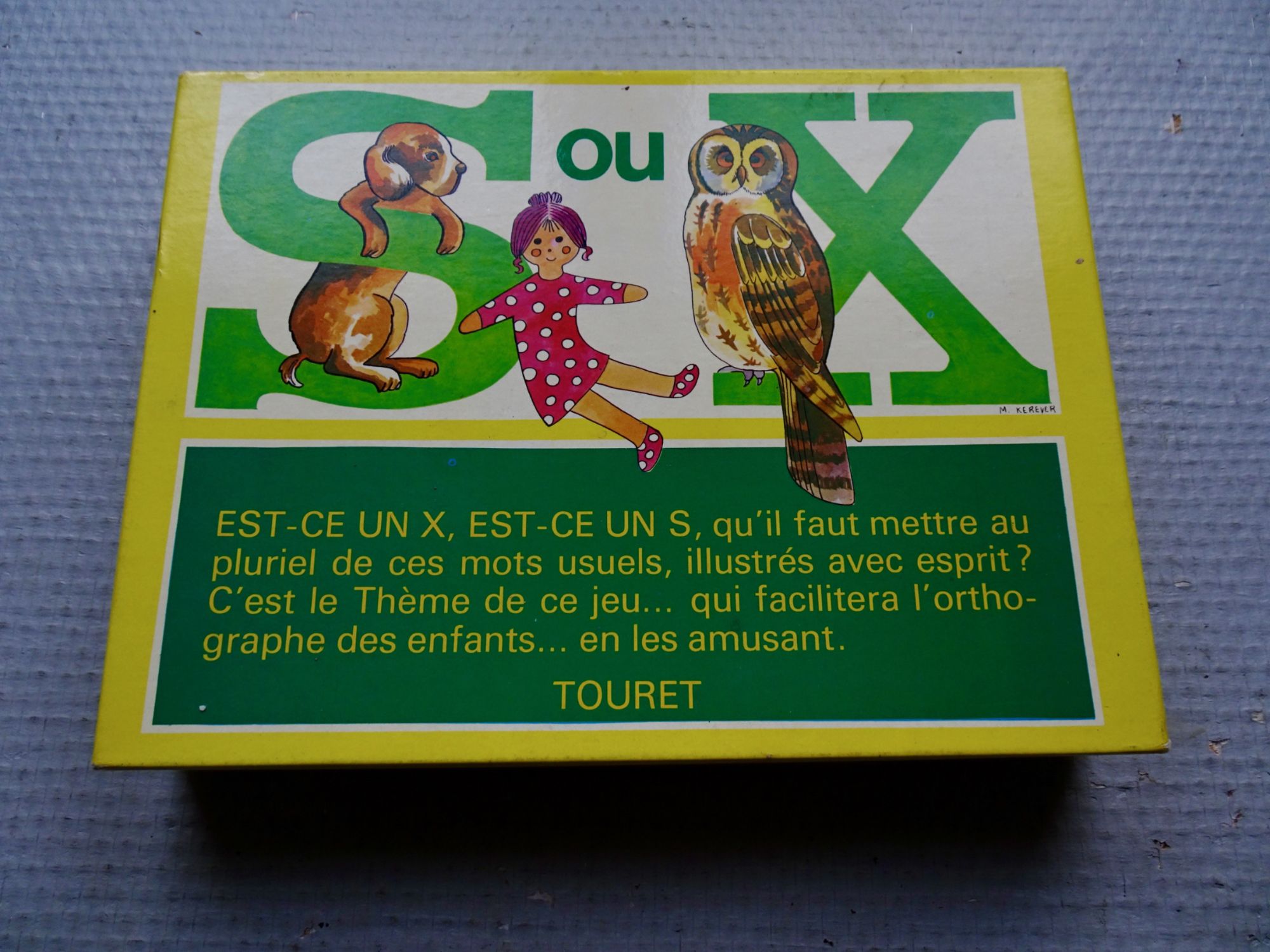 Ancien Jeu Éducatif D'orthographe Touret : Pluriel S Ou X