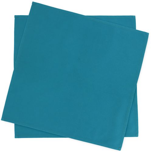 Lot De 2 Set De Table Carré 45x45 Cm Diabolo Bleu Canard Traitement Teflon