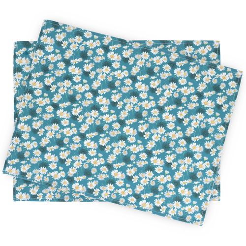 Set De Table Enduit 35x45 Cm Aster Bleu Pétrole