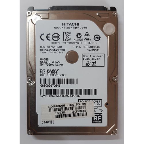 Hitachi HGST TravelStar 5K750 640 Go 2.5"
