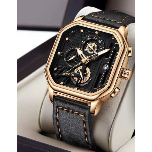 New Sports Watch Men's Hollow Double-Layer Disk Multi-Functional Chronograph Calendar Trend Waterproof Luminous Mechanical Men's Famous Watch