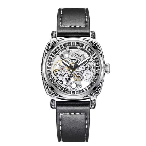 Watch Men's Hollow Tourbillon Mechanical Watch Wormhole Concept Men's Men's Watch Black Strap