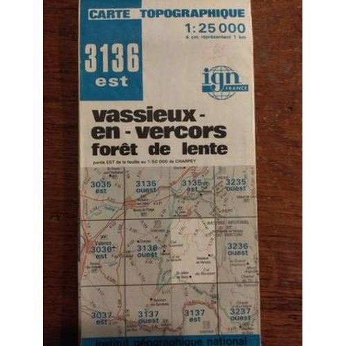 Carte Ign 3136 Est : Vassieux En Vercors