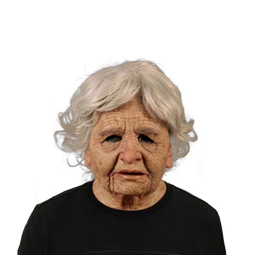 L¿Horrible Vieille Femme Est Vieille Tête, Pleure, Masque En Caoutchouc En Latex Pleine Longueur, Rôle, Accessoires De Jeu