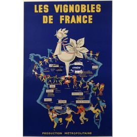 Affiche Carte Vin France