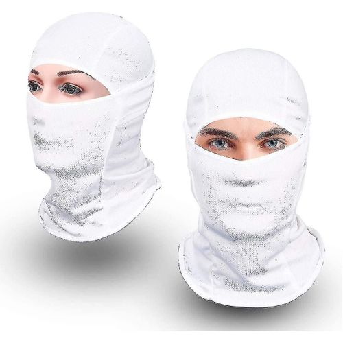 Masque De Cagoule Pour Homme Anti-Uv Sunshade Tactical Light Ski Moto Running And Riding Mask (Blanc)
