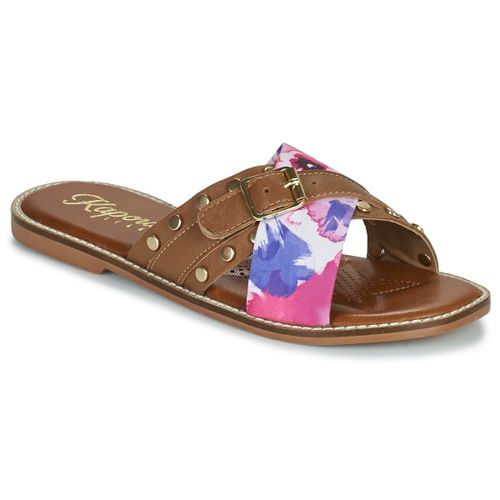 Kaporal Mules En Cuir Et En Tissu Marron
