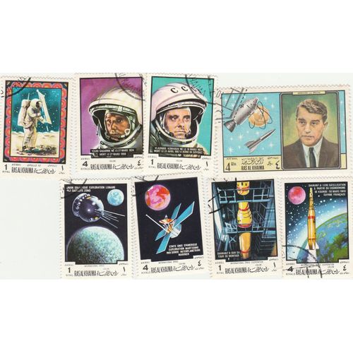 8 Timbres Oblitérés De Ras Al Khaima - Conquête De L'espace