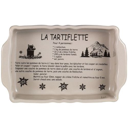 Plat Tartiflette Ceramique Rectangulaire 21 X 12.5 Cm Taupe