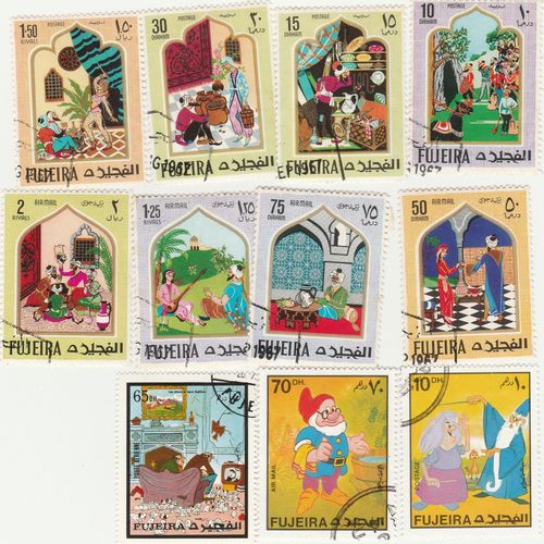 11 Timbres De Fujeira - Contes Arabes Et Personnages De Disney