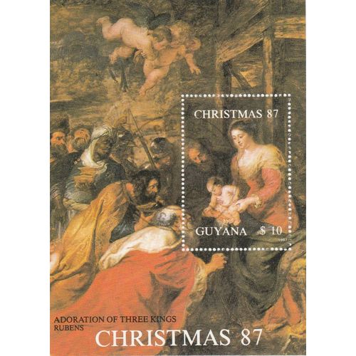 1 Bloc De Timbre Du Guyana - Représentant Noël