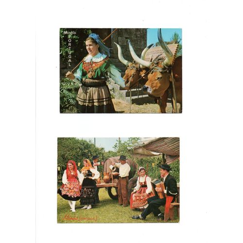 Minho - Costumes Régionaux : Deux Cartes Lusocolor -Arcos De Valdevez.