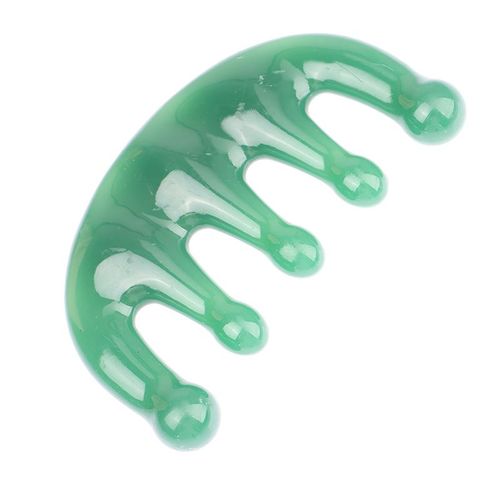 Peigne De ¿¿Nergie D'?Uvre Dien ¿¿ Cinq Dents",En R¿¿Sine,Grande T¿ºte,Th¿¿Rapie Acupoint,Artefact Griffes,"D¿¿Compression Portable Du Cuir Oral Elu - Type Green #B