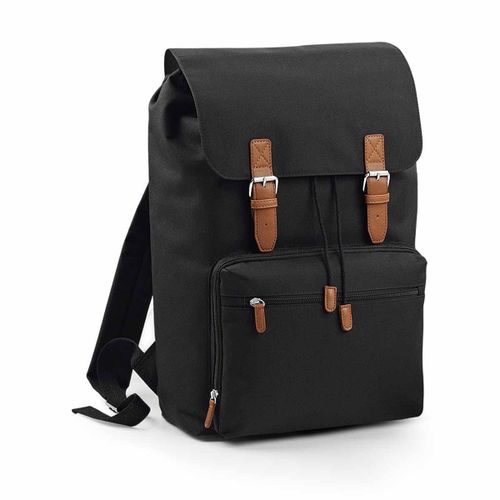 Sac ? dos vintage avec compartiment pour ordinateur - BG613 - noir