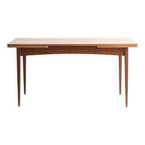 Table Manger Scandinave Extensible En Teck Avec Deux Rallonges Circa 70 Marron