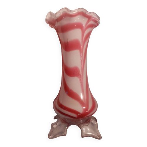 Superbe ancien vase en pte de verre souffl bouche clairey 88 multicolore