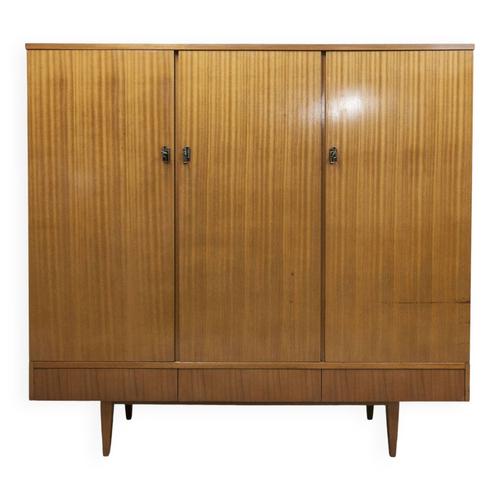 Armoire Eros En Teck Blond 1960 3 Portes 3 Tiroirs Avec Plan De Montage Dore