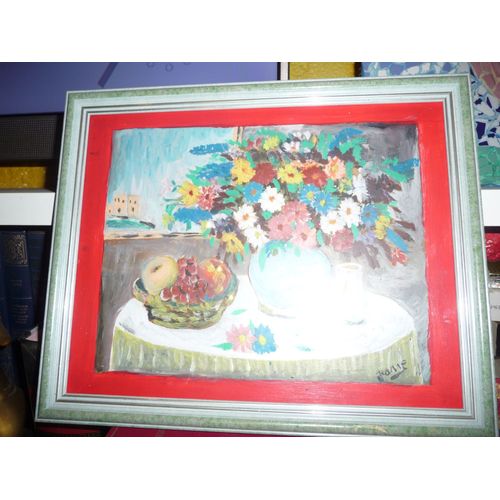 Tableaux Nature Morte Fleurs Huile Encadre