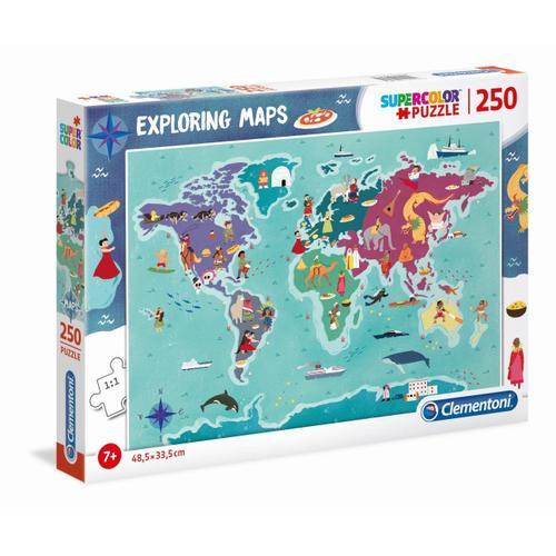 Puzzle Enfant Exploring Maps 250 pièces - Monde - Traditions et
