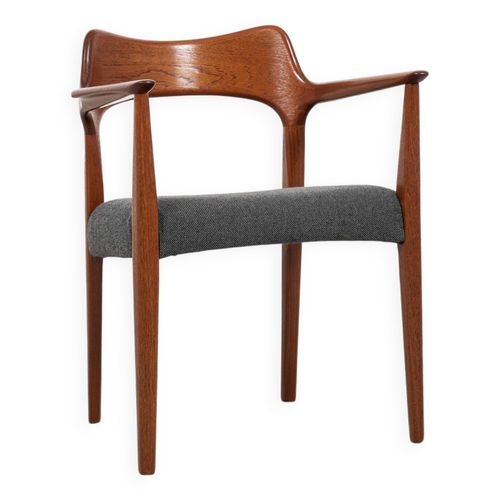Chaise Danoise Vintage Avec Accoudoirs En Teck Par Arne Hovmand Olsen Pour Mogens Kold 1960 Bois