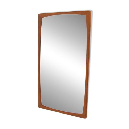 Miroir scandinave en teck Sude 1960 64cm x 37cm bois