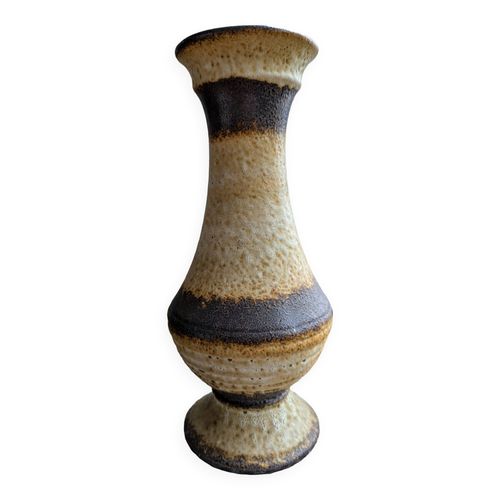 Grand vase vintage en cramique FAT LAVA marron